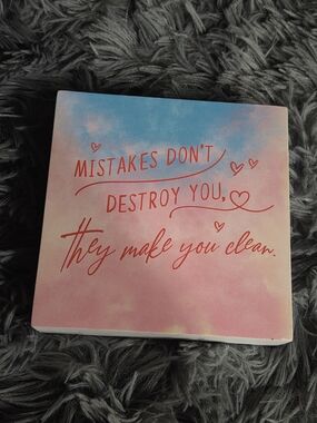 Inspirational Pink & Blue Quote Wooden Decor